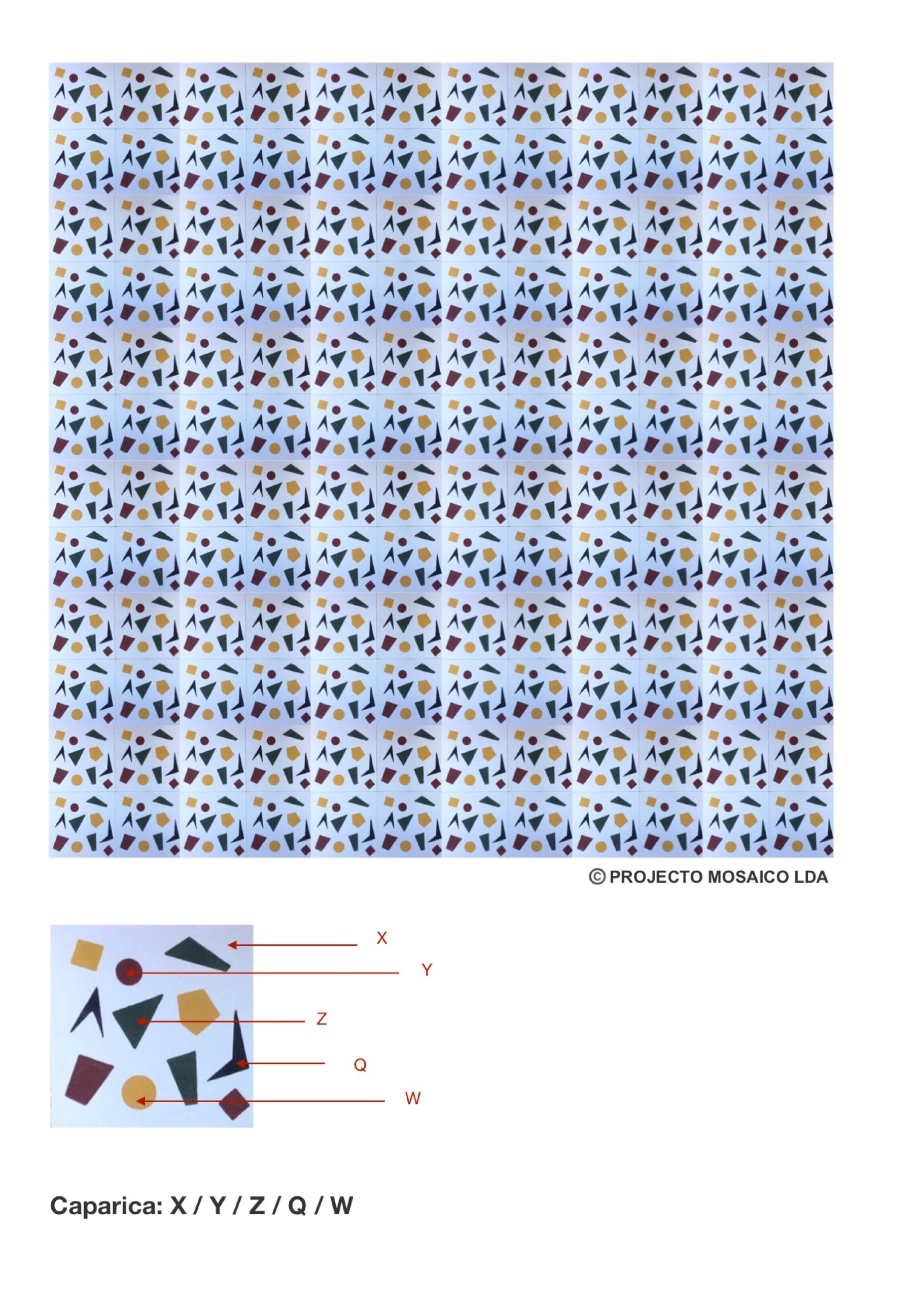 illustração de aplicação do mosaico hidráulico ref: Caparica