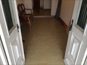 mosaico hidráulico aplicado em herringbone no showroom da Projecto Mosaico em Sintra