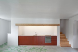 mosaico hidráulico padrão Meia Esquadria aplicado numa cozinha em Colares Velho